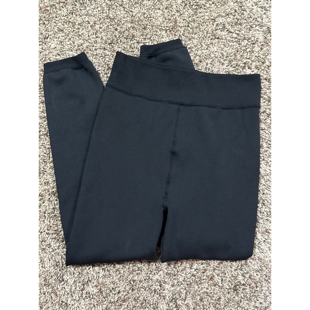 Free Country Black Faux Fur Lined Leggings High Waist L/XL Snowboard Hike Ski